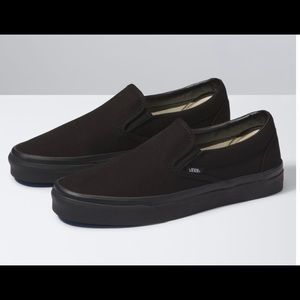Size 7 VANS all black slip on sneakers